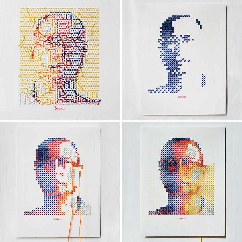 hand stitched portraits by evelin kasikov